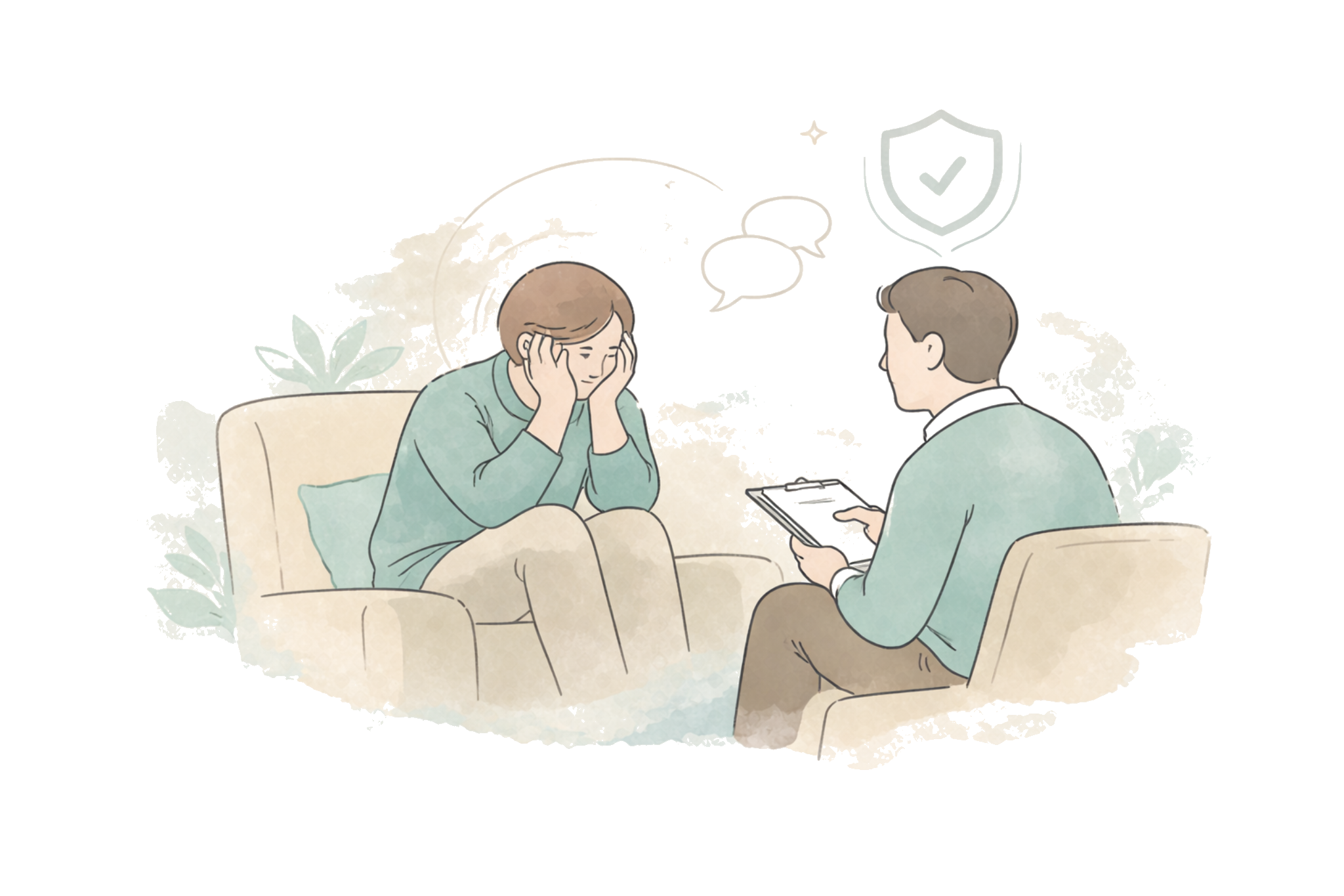 Trauma and conflict illustration